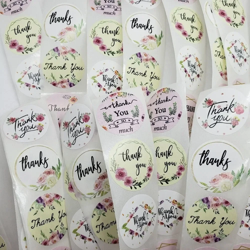 8/$20 100ct Thank You Stickers 8 Designs Round 1